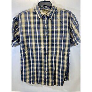 US Expedition Button Up with Collar Shirt Adult XL Navy,yellow,gray,white .